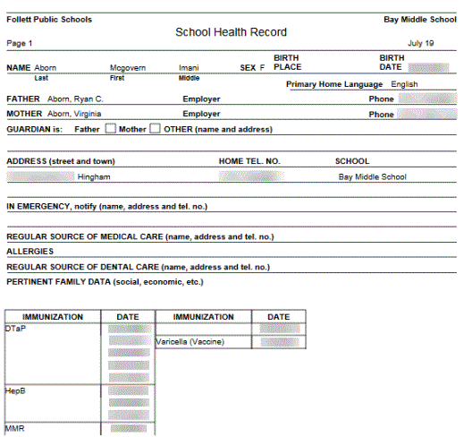 school-health-record