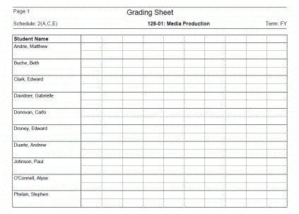 assignment grading sheet