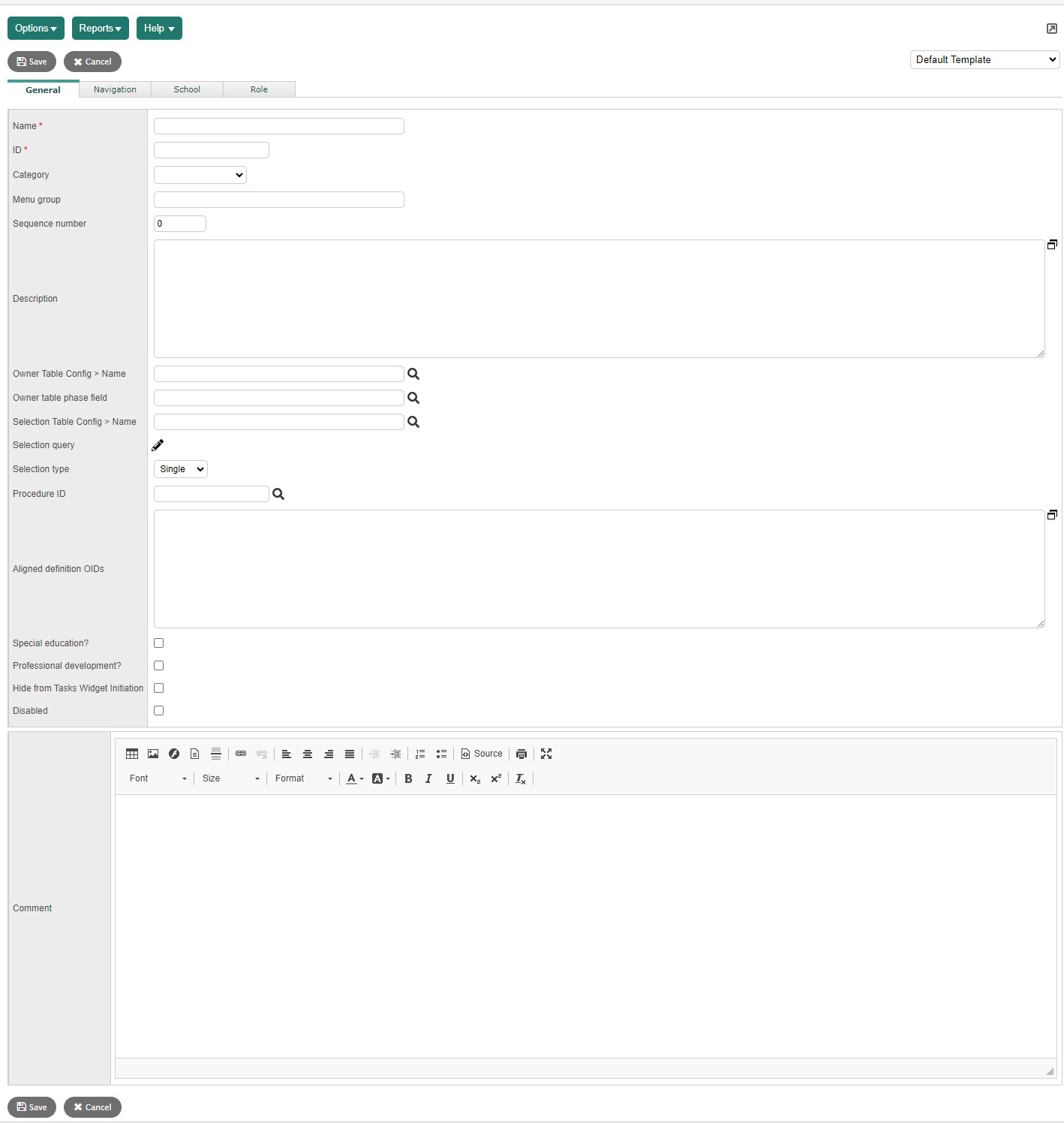 New Workflow Definition page